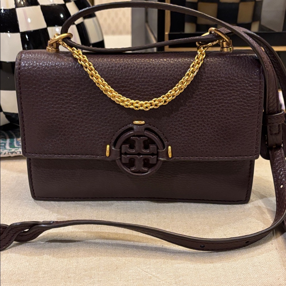 Tory Burch - burgundy mini crossbody purse